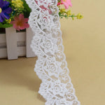 dentelle florale blanc brodée transparente 5cm largeur tissu decoratif tricotage accessoire couture