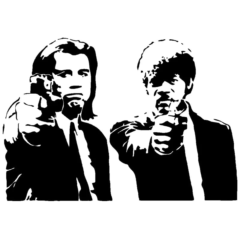 sticker mural noir personnages armes artiste deco intérieure silhouettes opacité classique chambre salon