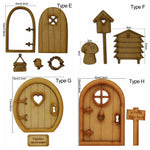 porte ronde bois clair motif cœur rustique ornement maison poupée