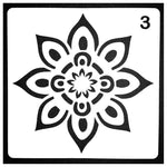 Pochoirs décoration étoile motif radial gris rose moderne 13cm opaques stencils plastique