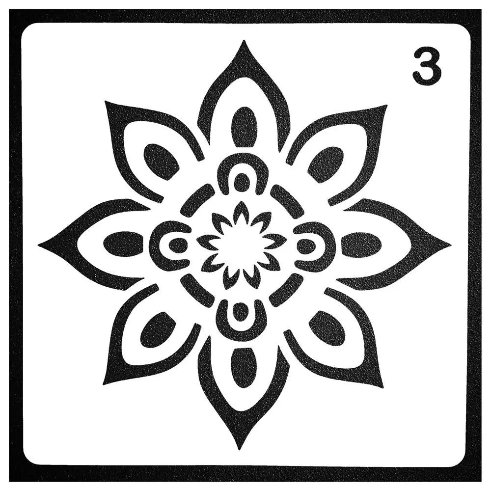 Pochoirs décoration étoile motif radial gris rose moderne 13cm opaques stencils plastique