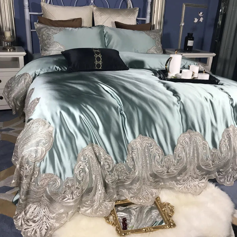 Parure de lit blanche jacquard avec taies d'oreiller