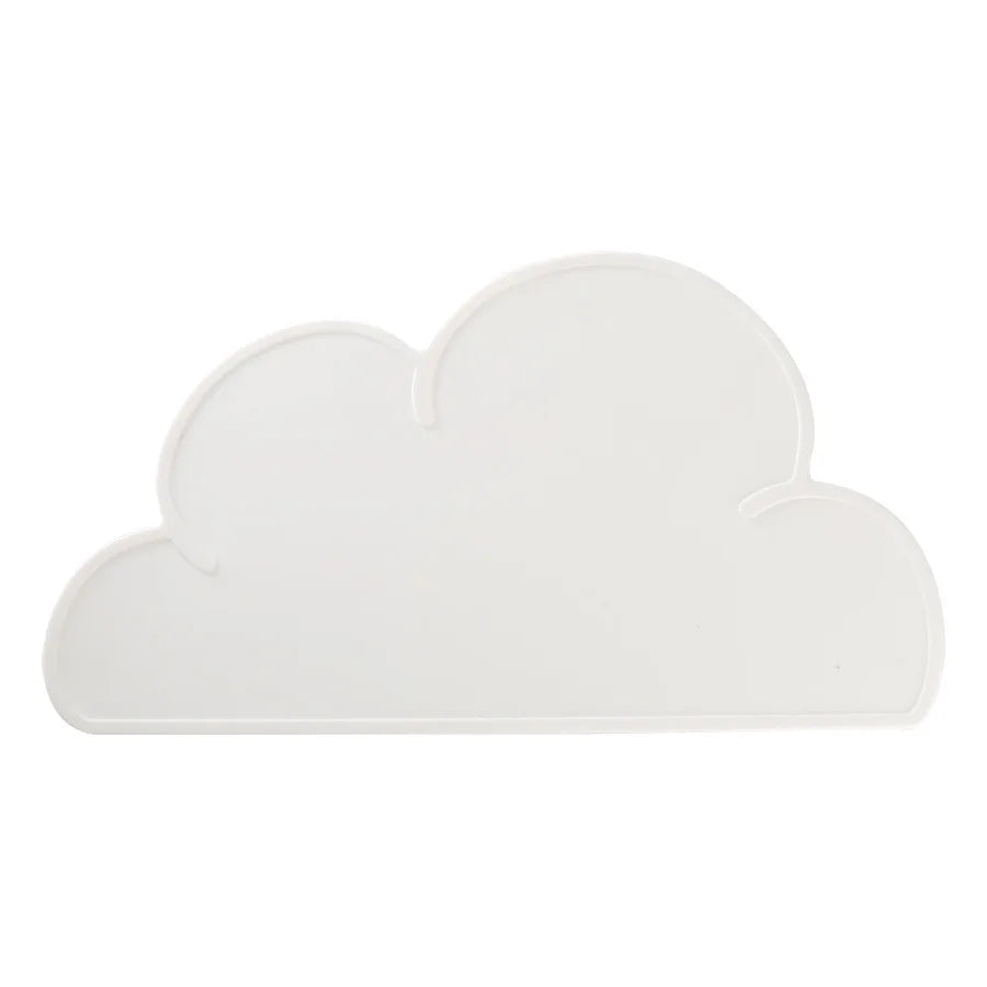 assiettes forme nuage silicone imperméables adhésives animaux gris rose bleu blanc moderne