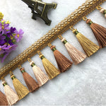 rideau polyester franges couleurs multiples bordure decoratif elegante textile maison