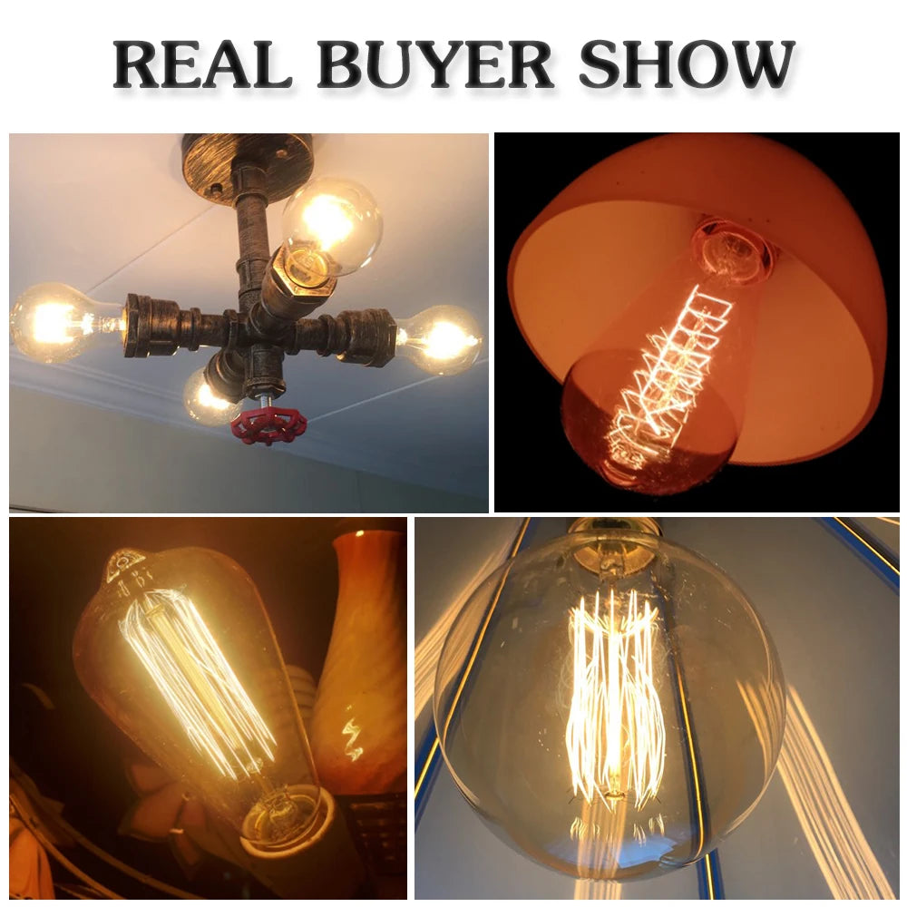 ampoule led vintage rétro filament édison globe ambre doré culot e27 décoration intérieur loft