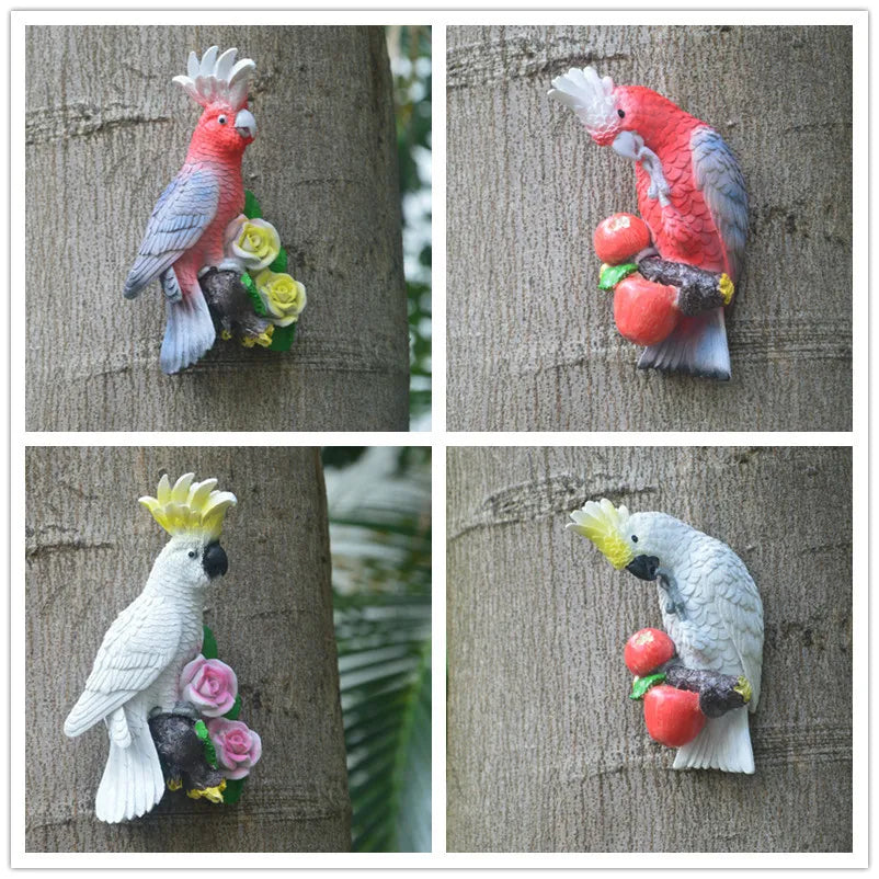 Perroquet résine multicolore décoration intérieure