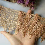 dentelle polyester fleurs dorée classique 10cm ajouré tissu coton garniture strass transparent costume applique