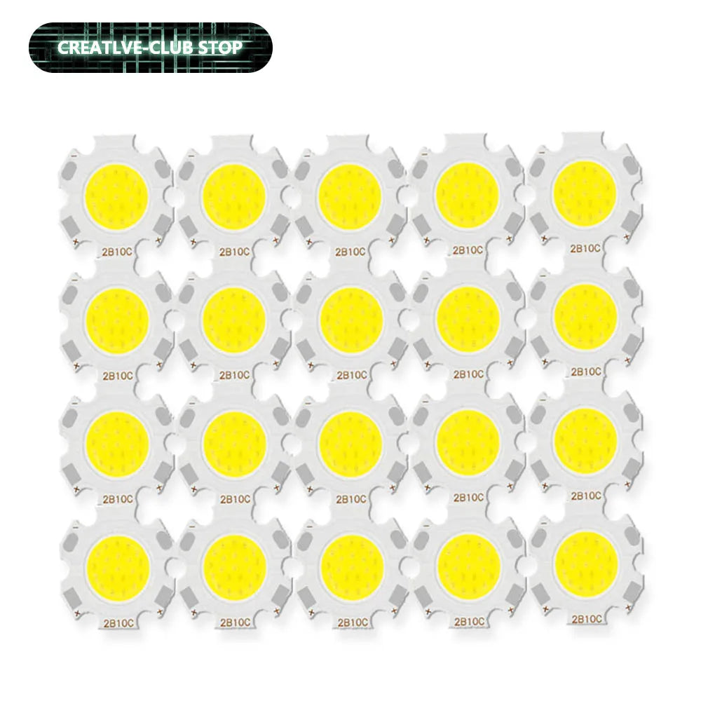 ampoules led cob 3w 5w 7w 10w blanc jaune 20mm haute puissance diy spot