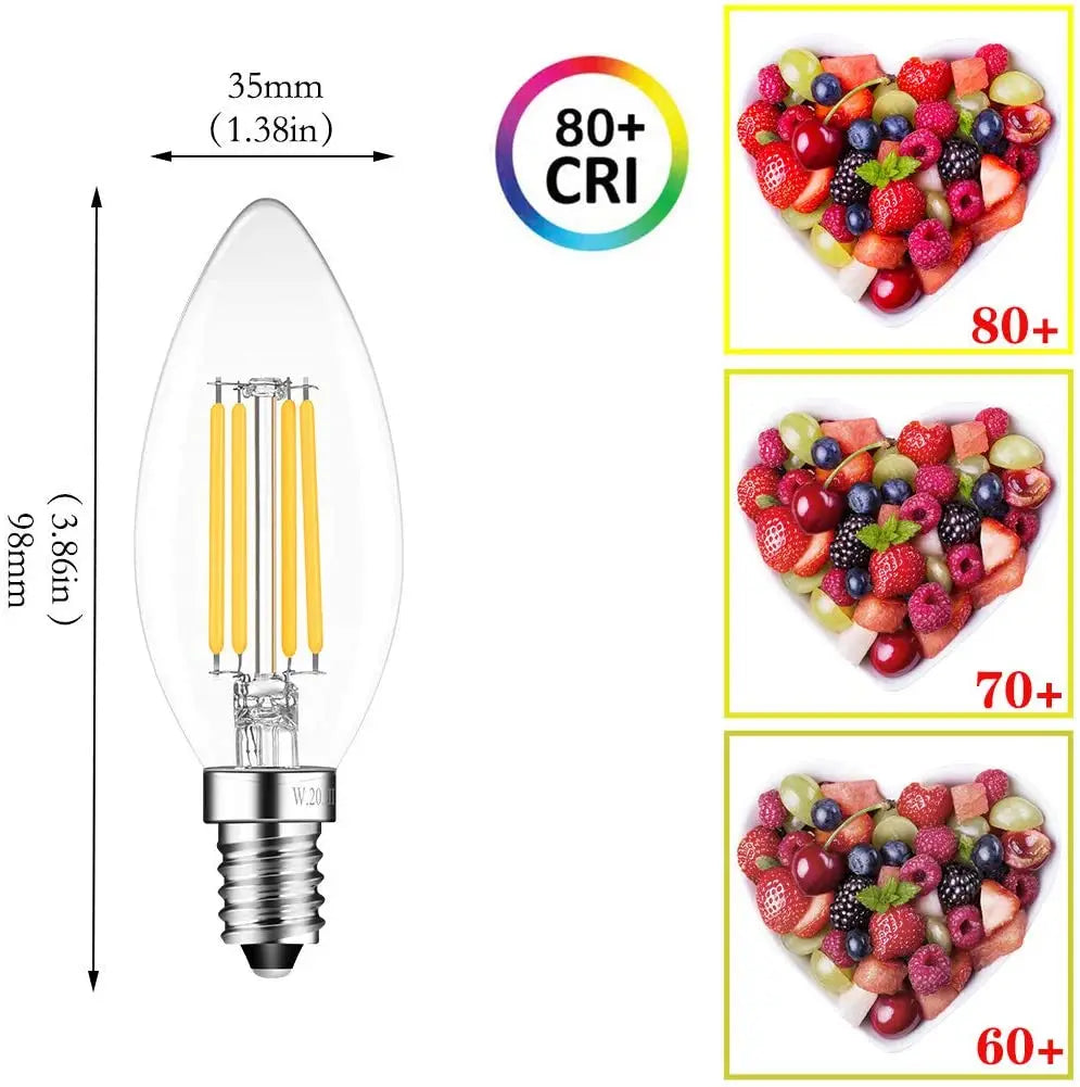 ampoule led filament doré effet bougie transparente vintage 360° blanc chaud 2700K
