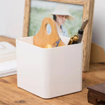 Organisateur de bureau en bambou avec poignée portable vue de dessus