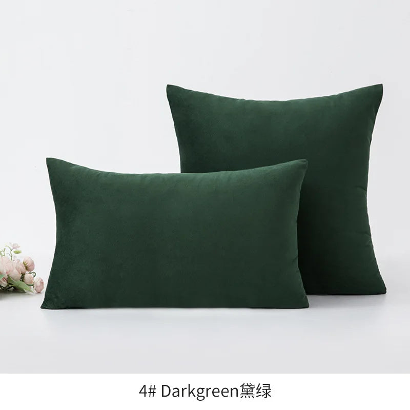 housse coussin violet velours doux décoration canapé chambre lit moderne unis 30x50cm 45x45cm