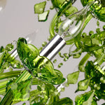 lustre cristal vert transparent classique 58x60cm têtes echangement e14