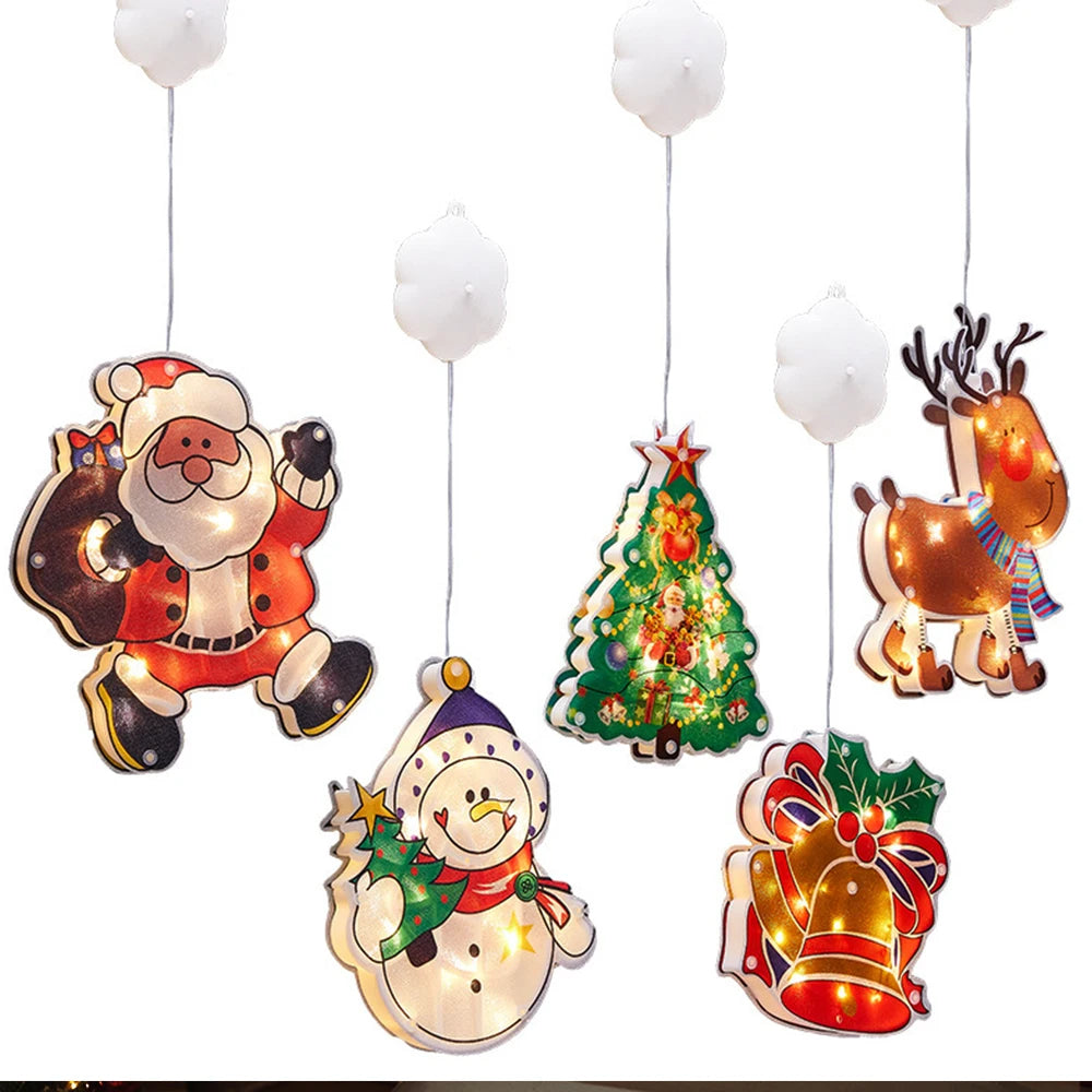Père Noël LED à ventouse pour décoration festive