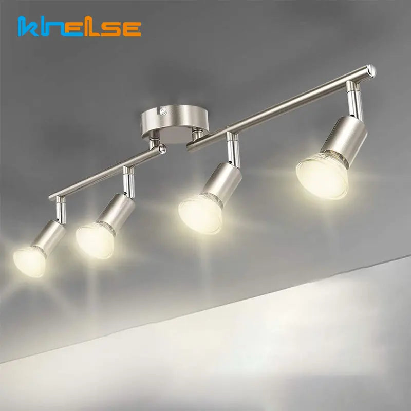 Spot LED moderne argenté rotatif fixé murally têtes GU10 LED