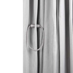 rideau moderne gris clair tissé finement opacité anneaux métalliques polyester
