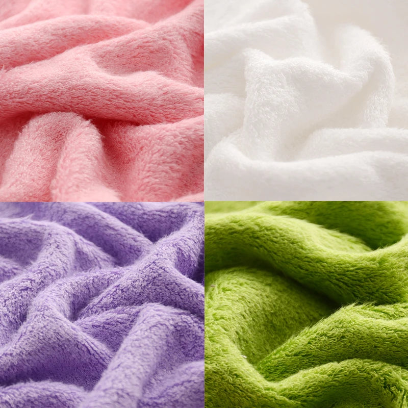 serviettes bain fibre bambou séchage rapide broderie classique rose blanc violet vert