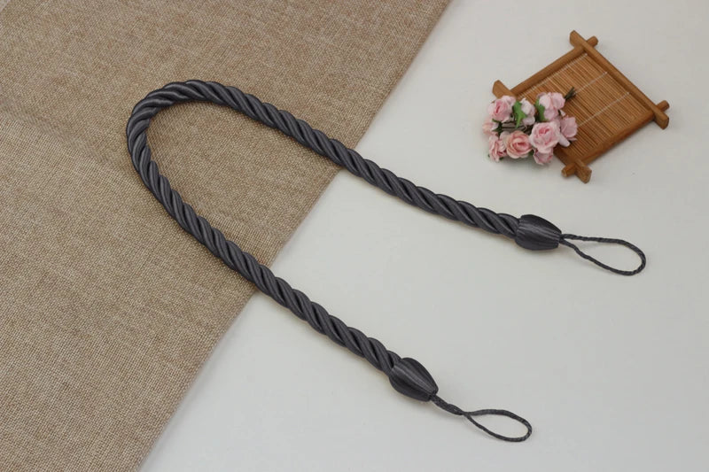 corde rideaux moderne or gris anneaux torsadée polonais accessoires décoration maison
