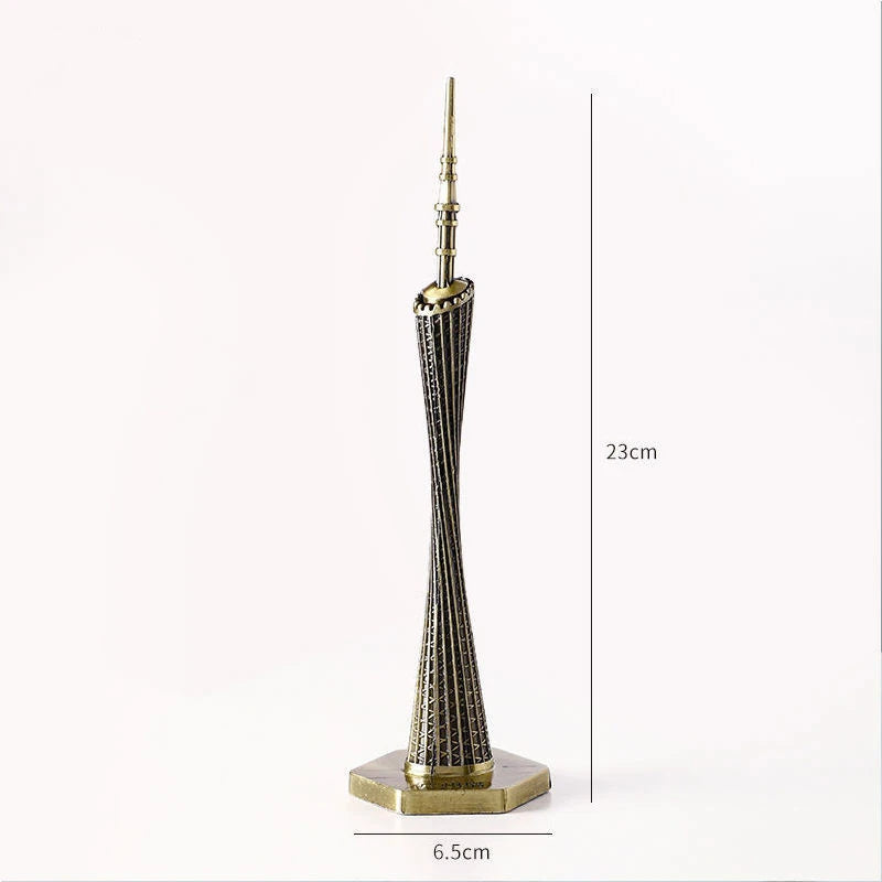 décoration intérieure statue liberté tour eiffel miniature architecture moderne ornement métal doré noël