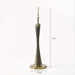 décoration intérieure statue liberté tour eiffel miniature architecture moderne ornement métal doré noël