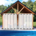 rideau blanc transparent moderne extérieur patio hospitalière waterproof 100% polyester