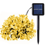 guirlande lumineuse solaire fleurs multicolores extérieures festives 50 led imperméables