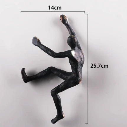 figurines murales humaines escalade noir bronze moderne art expressionnistesDecorationMurale