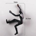 figurines murales humaines escalade noir bronze moderne art expressionnistesDecorationMurale