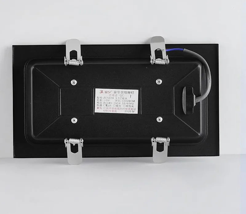 plaque led moderne noir blanc 12w 18w 24w clips métalliques opacité 10x20cm