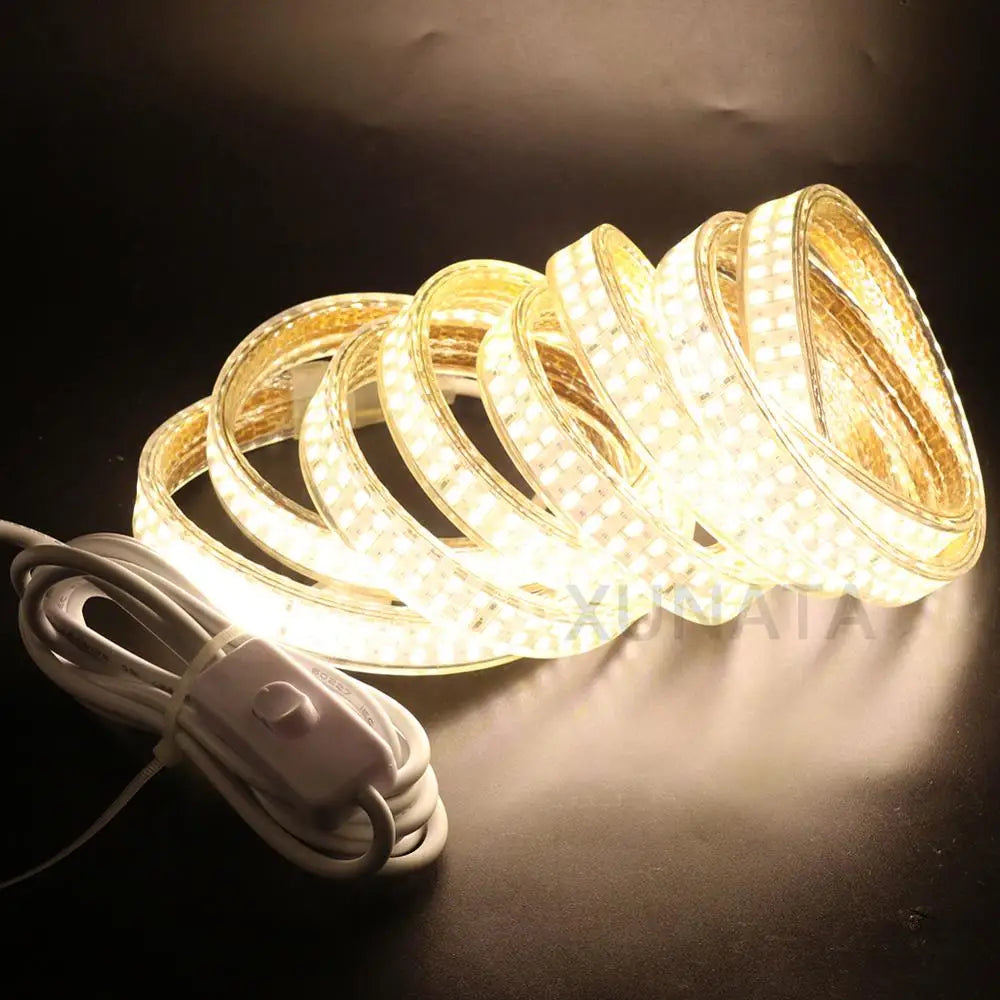 Bande LED étanche en fonctionnement avec prise EU/US/UK