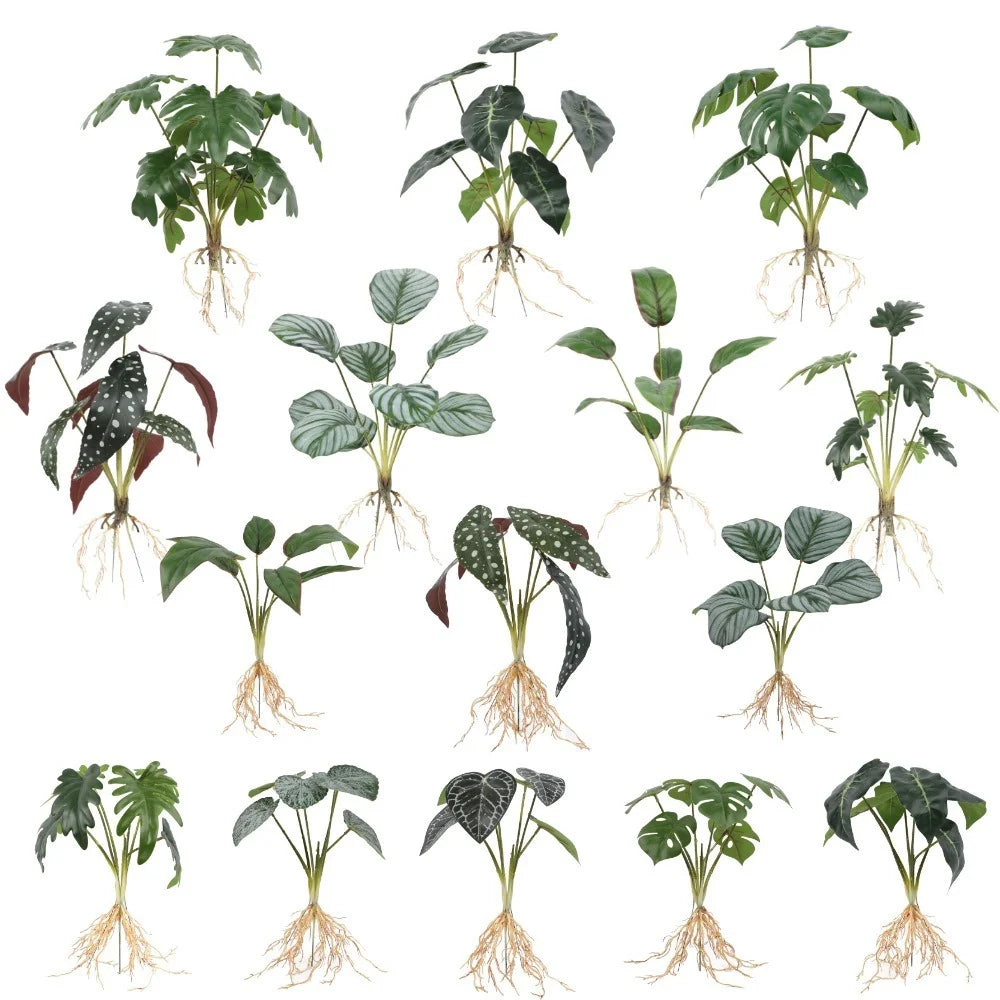 décoration intérieure plante artificielle verte feuilles modernes sans pot