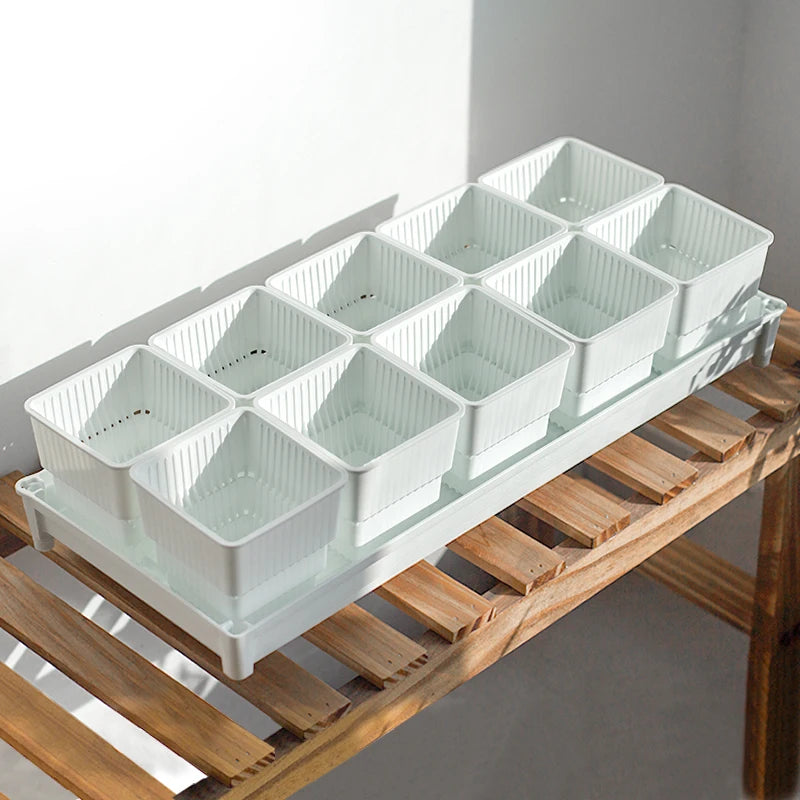 bac semis autoévacuant moderne blanc noir drainage pratique transparent pots bacs écoulement