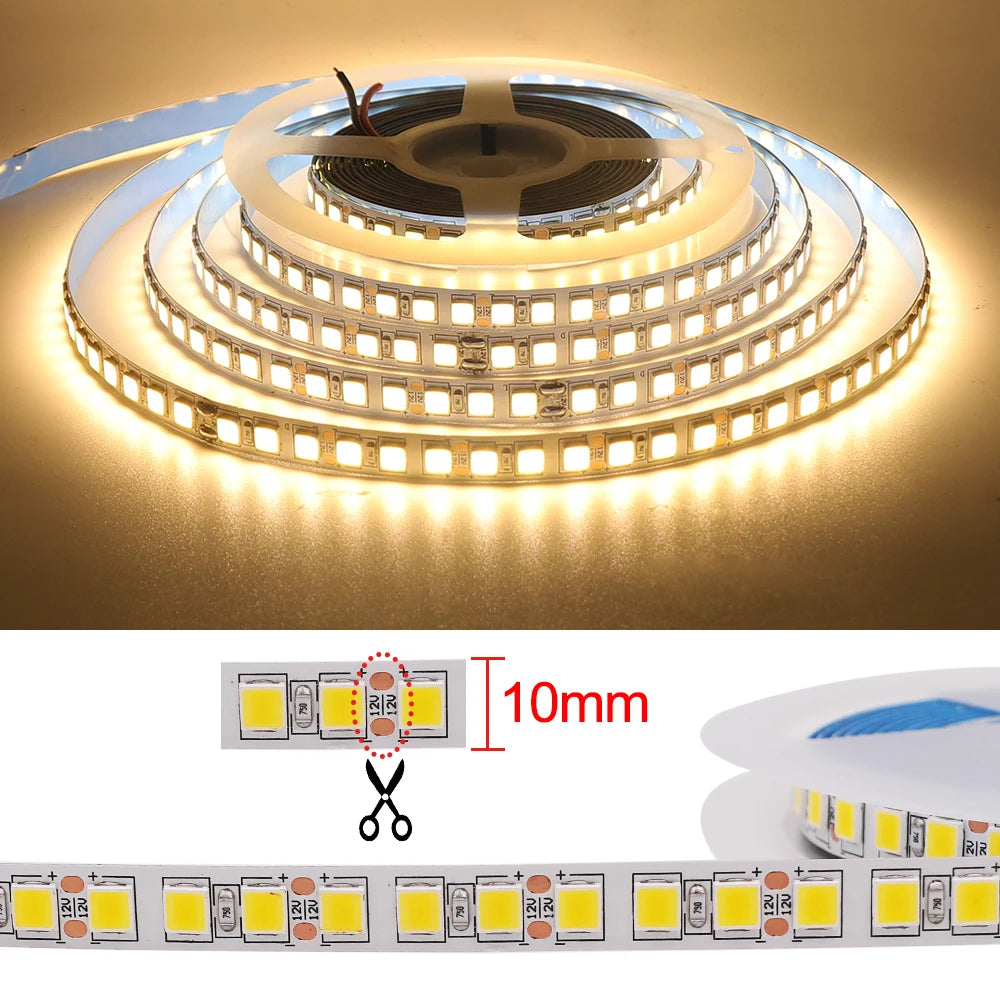 ruban led 120 led 12v blanc bleu rouge vert adhésif ip65 ip67 moderne double