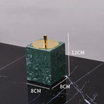 ensemble salle bain marbre vert doré distributeur savon porte brosse dents plateau rangement