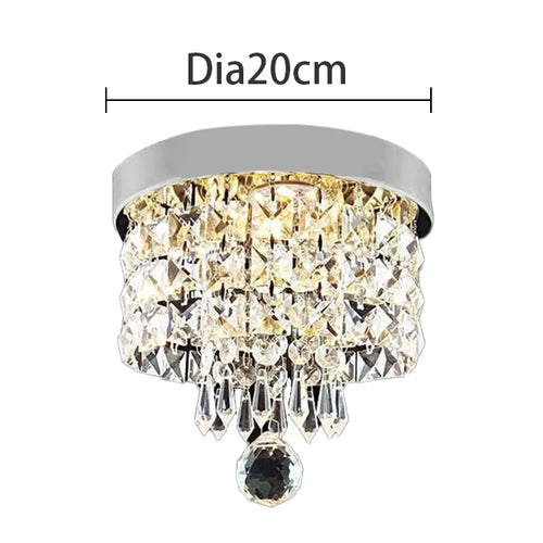 lustre cristal moderne transparent argenté contemporain élégant interrupteur bouton fixations invisibles