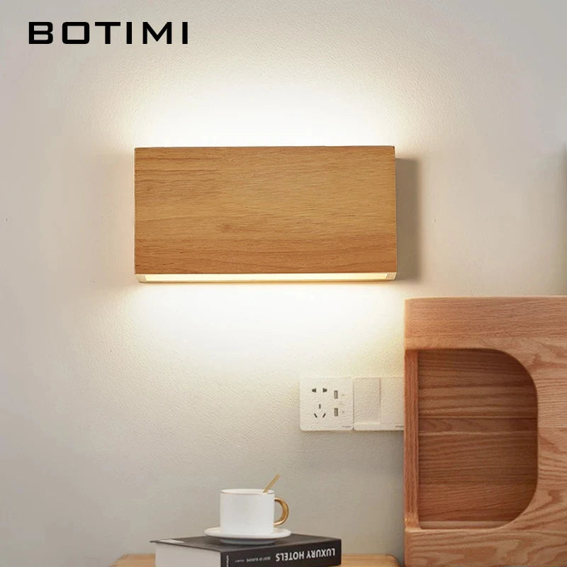 lampe murale moderne bois naturel clair texture bois opacité éclairage chambre cuisine fixée mur