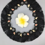 ruban dentelé franges fleurs artificielles noir blanc rose pâle vintage romantique mariage