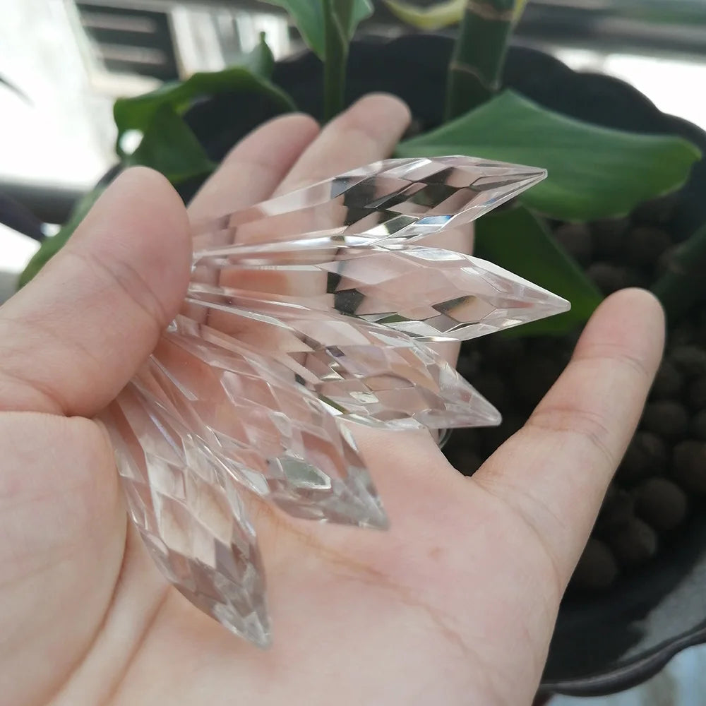 Lustre Cristal Goutte Glace Facettes Suspendu Mariage Fête Brillant Prisme Élégant