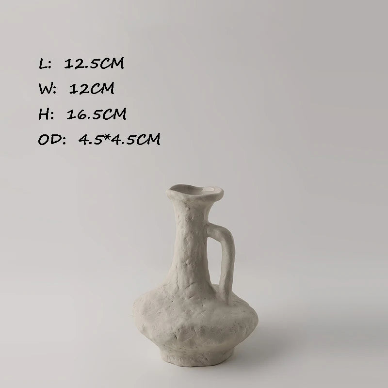 vase blanc céramique moderne minimaliste texturé opaque décoration intérieure table chambre esthétique