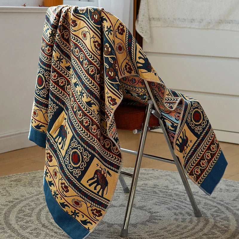 serviette bain coton absorbante rapide douce fleur bleu moderne grande enveloppante maison