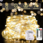 guirlande lumineuse led multicolore blanc blanc chaud bleu moderne clips télécommande modes timer