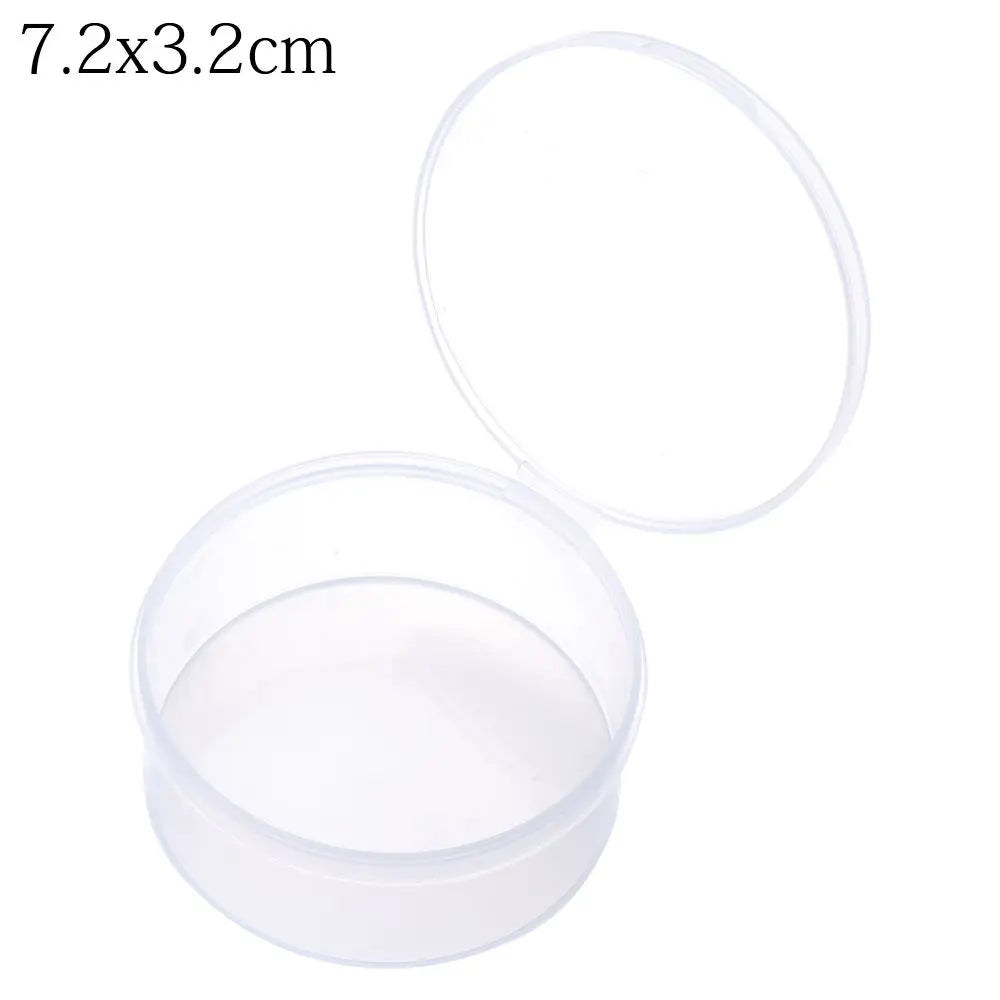 boîtes rangement transparentes plastique recyclable petites pièces bijoux organisation round pratique