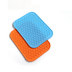 tapis protection silicone respectueux environnement moderne rayures horizontales vert clair bleu orange gris