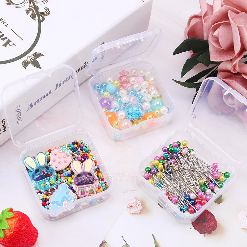 boîtes rangement transparentes modernes clips fermeture bijoux boucles oreilles 55mm 55mm 21mm