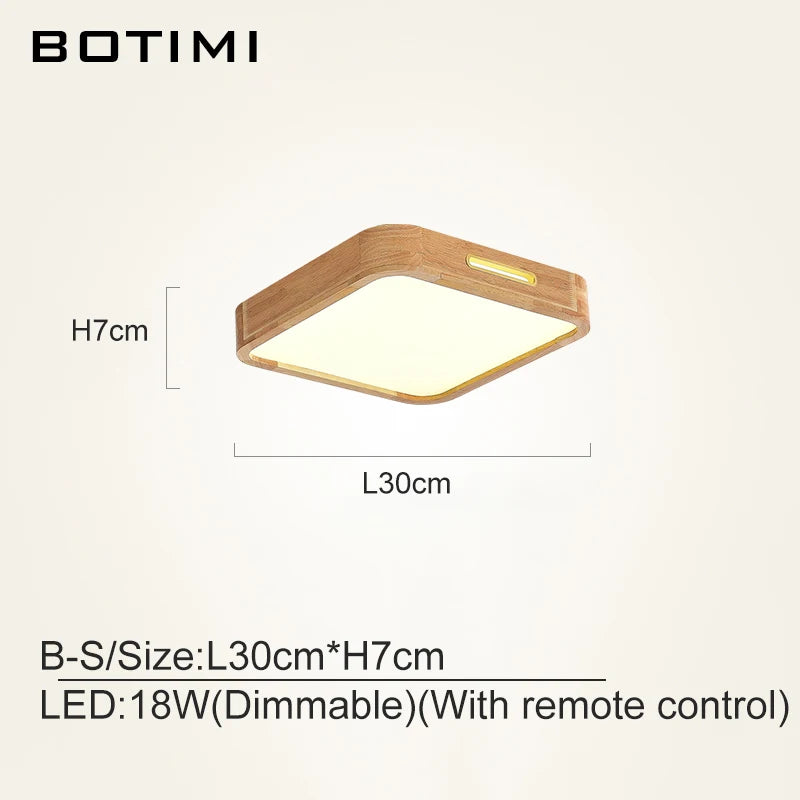 plafonnier moderne bois naturel finition lisse éclairage quotidien télécommande led minimaliste