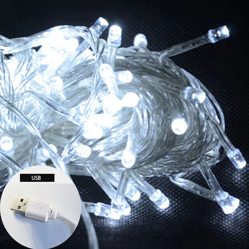 guirlande lumineuse led blanc doré décoration noël mariage fête intérieur aménagement maison moderne