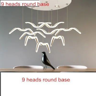 suspension lumineuse moderne oiseaux blancs clips facile led chambre salon