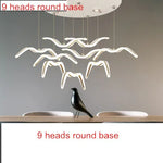 suspension lumineuse moderne oiseaux blancs clips facile led chambre salon