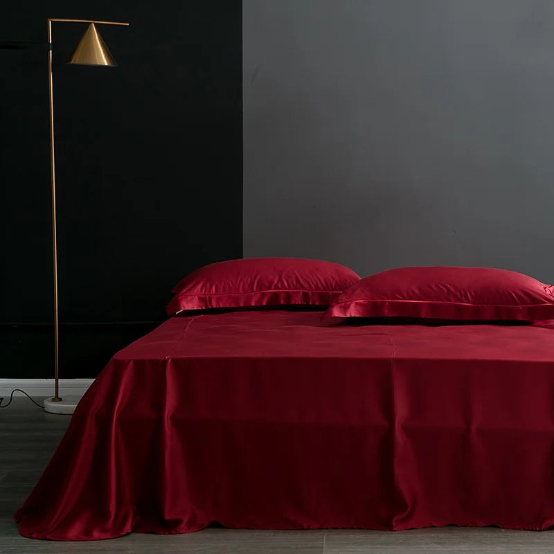 drap plat soie mûrier naturel uni lit double grande taille moderne