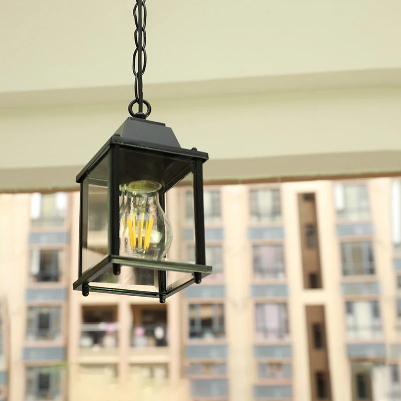 lampe suspendue moderne transparente aluminium noir salon chambre d'hôtel éclairage mètres carrés