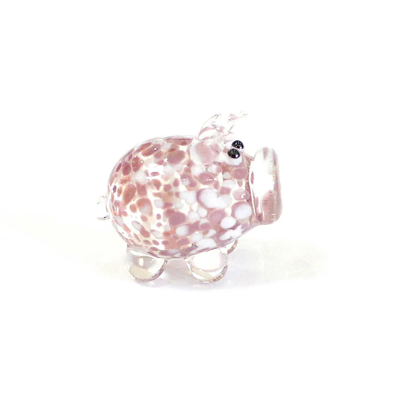 petite tirelire cochon verre artisanal décoratif rose vert bleu maison jardin